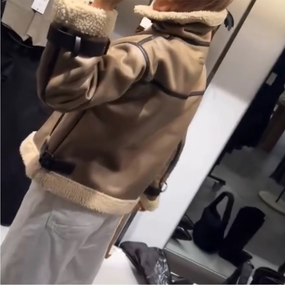 ZARA DOUBLE-FACED BIKER JACKET - Picture 7 of 12
